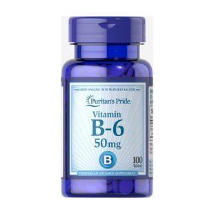 Vitamin B-6 (Pyridoxine Hydrochloride) 50 mg - 100 tabs 2023-10-2468 фото