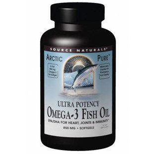 Source Naturals, Чистый, арктический рыбий жир с Омега-3, Эффективное действие, 850 мг, 60 желатиновых капсул SNS-02013 фото