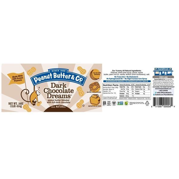 Peanut Butter & Co., Арахісове масло з чорним шоколадом Dark Chocolate Dreams 454 г PNB-00006 фото