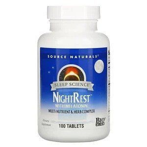 Source Naturals, NightRest, с мелатонином, 100 таблеток SNS-00358 фото