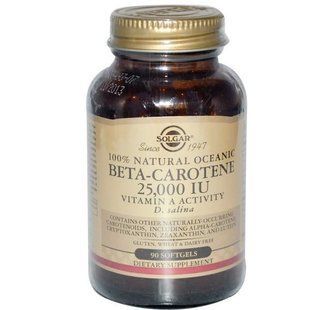 Solgar, Бета-каротин (Beta-Carotene), 25 000 МО, 90 м'яких таблеток SOL-02031 фото