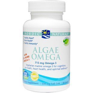 Nordic Naturals, Омега-3 з Водоростей, 715 мг, 60 капсул NOR-01606 фото