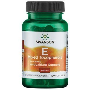 Витамин Е (Vitamin E) токоферолы Tocopherols Swanson Витамин Е 400 ME Mix 100капс. SW151 фото