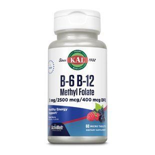 B6 B12 Methyl Folate - 60 tabs Mixed Berry (Пошкоджена банка) 2024-11-0339 фото