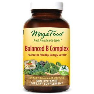 Комплекс витаминов В (Balanced B Complex) MegaFood, Сбалансированный, 60 таблеток MGF-10168 фото