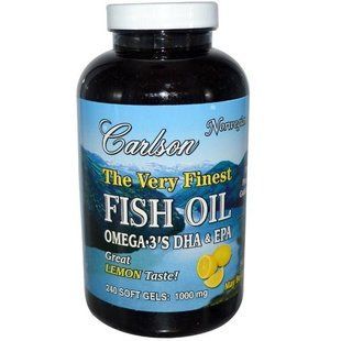Carlson Labs, The Very Finest Fish Oil, 1000 мг, лимон, 240 гелевых капсул CAR-01632 фото