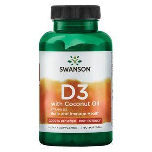 D-3 Coconut oil 2000IU - 60 soft 100-57-3484126-20 фото