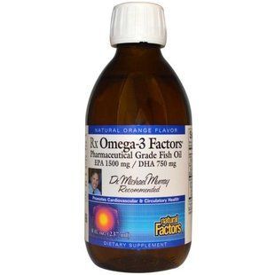 Natural Factors, Факторы Rx Омега-3, Рыбий жир фармацевтического качества, натуральный апельсиновый ароматизатор, 8 жидких унций (237 мл) NFS-03574 фото