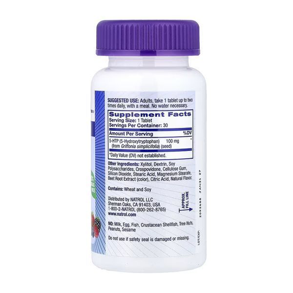 5-HTP 100mg Fast Dissolve - 30 tabs 2023-10-6243 фото