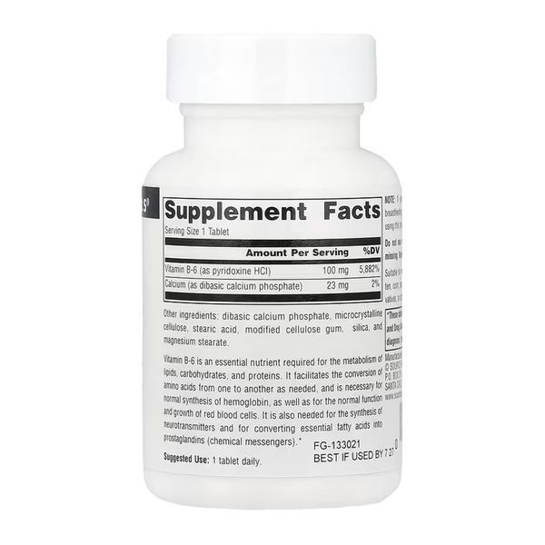 Vitamin B-6 100 mg - 100 tabs (Повреждена этикетка) 2024-11-0183 фото