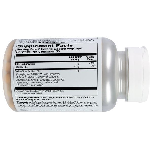 Solaray, Multidophilus 12, 20 мільярдів, 100 капсул з рослинної оболонкою SOR-49300 фото