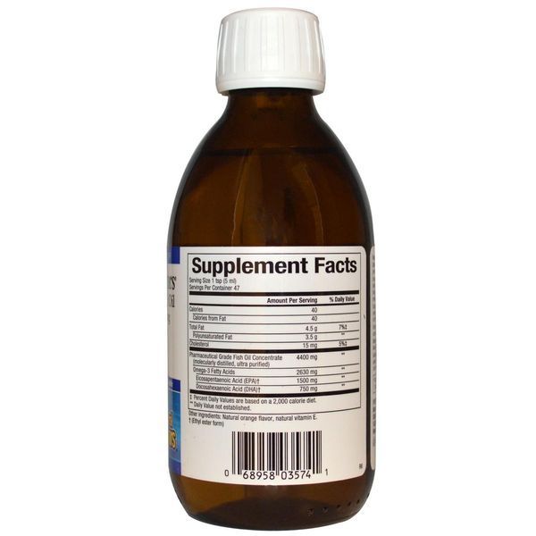 Natural Factors, Факторы Rx Омега-3, Рыбий жир фармацевтического качества, натуральный апельсиновый ароматизатор, 8 жидких унций (237 мл) NFS-03574 фото