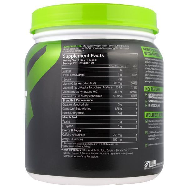 Muscle Pharm, Натиск энергии + сила, предтренировка, Фруктовый пунш, 12,17 унции (345 г) MSF-04781 фото