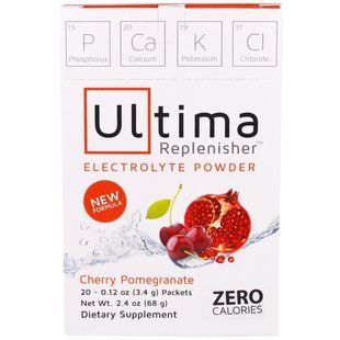 Ultima Health Products, Предельный восполнитель, порошок электролитов со вкусом вишни и граната, 20 пакетиков, 0,12 унции (3,4 г) UHP-00021 фото