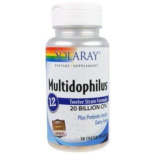 Solaray, Mutidophilus 12, 20 мільярдів ДЕЩО, 50 вегетаріанських капсул з покриттям SOR-49301 фото