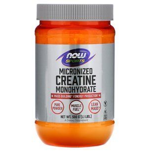 Now Foods, Спорт, моногідрат креатину, тонкоподрібнений, 1,1 фунта (500 г) NOW-02038 фото
