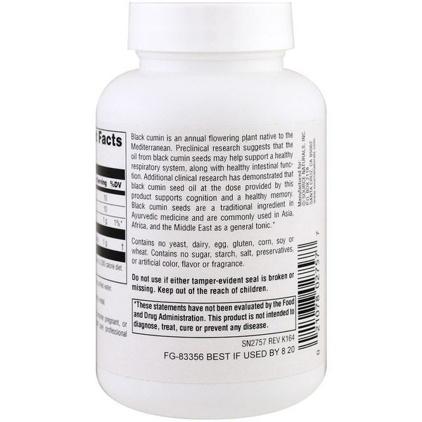 Source Naturals, Масло семян черного тмина, 120 мягких желатиновых капсул SNS-02757 фото