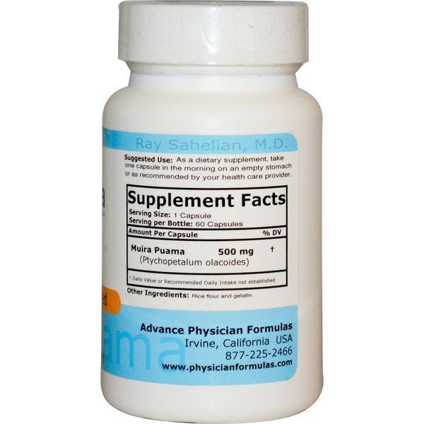 Advance Physician Formulas, Inc., Муира Пуама, 500 мг, 60 капсул APF-00038 фото