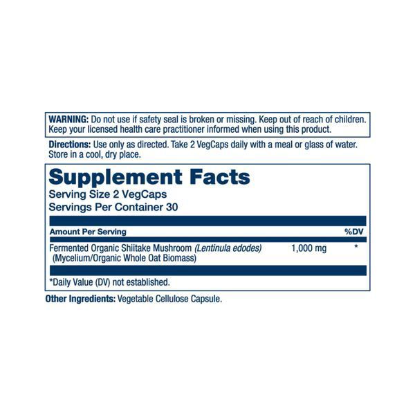 Fermented Shiitake Mushroom 1000mg - 60 vcaps 2023-10-2146 фото