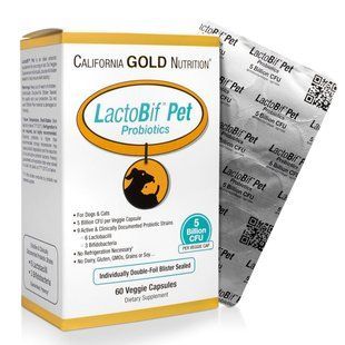California Gold Nutrition, Пробиотики LactoBif Pet, 5 миллиардов КОЕ, 60 овощных капсул CGN-01054 фото