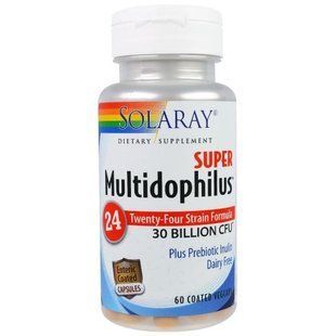 Solaray, Super Multidophilus, ДЕЩО, Solaray, 60 вегетаріанських капсул з покриттям SOR-90578 фото