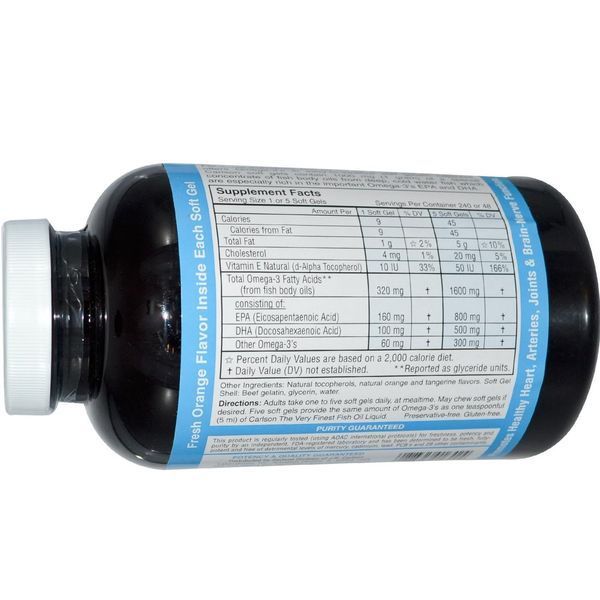 Carlson Labs, The Very Finest Fish Oil, Natural Orange Flavor, 1,000 mg, 240 Softgels CAR-01642 фото