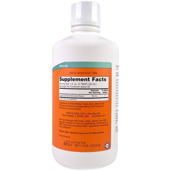 Колоїдні Мінерали, Colloidal Minerals, Now Foods, 946 мл NOW-01405 фото