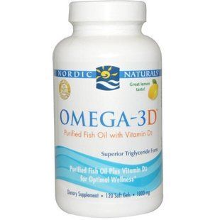 Nordic Naturals, Омега-3D, со вкусом лимона, 1000 мг, 120 желатиновых капсул NOR-02761 фото