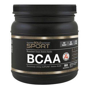 California Gold Nutrition, SPORT, AjiPure, Pure BCAA, Branched Chain Amino Acids, Gluten-Free, 16 унций (454 г) CGN-01058 фото