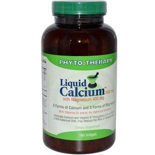 Phyto Therapy Inc., Жидкий комплекс кальция и марганца, 1000 мг / 400 мг, 180 гелевых капсул PHY-49180 фото