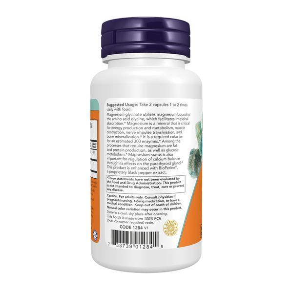 Magnesium Glycinate with BioPerine - 60 vcaps 2023-10-5395 фото