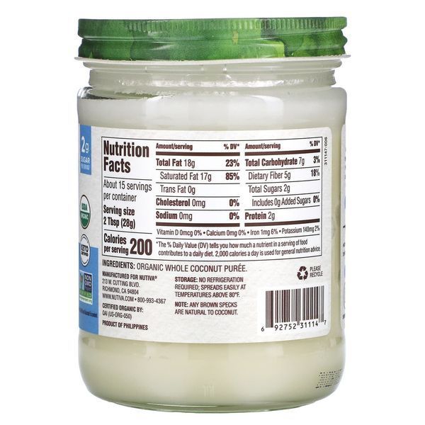 Nutiva манна, пюре з кокоса, 425 грм. органічна кокосова NUT-31114 фото