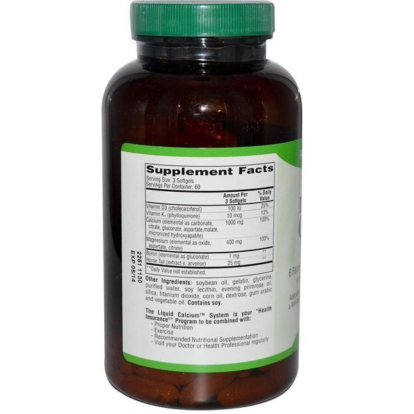 Phyto Therapy Inc., Рідкий комплекс кальцію і марганцю, 1000 мг / 400 мг, 180 гельових капсул PHY-49180 фото