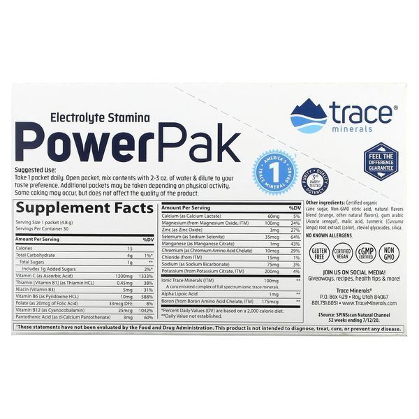 Электролиты - Микроэлементы Power Pak -Светло-оранжевый &laquo;шипучий&raquo; напиток 30 стиков TMR-00053 фото