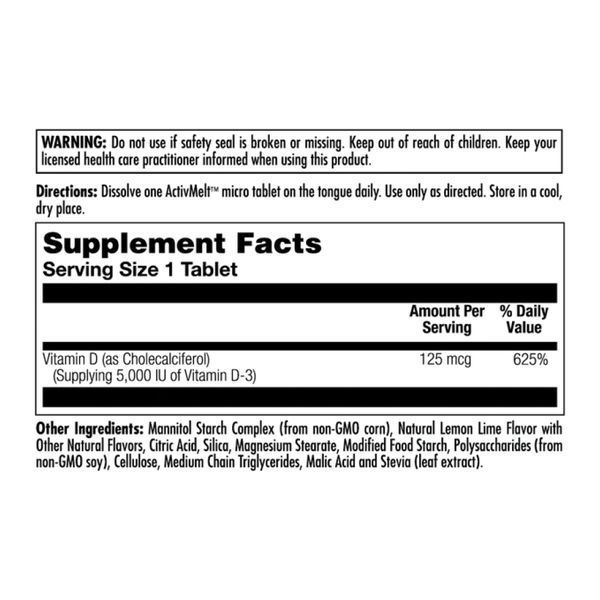 D-3 5000 IU 125mcg - 90 tabs Lemon Lime 2022-10-1774 фото