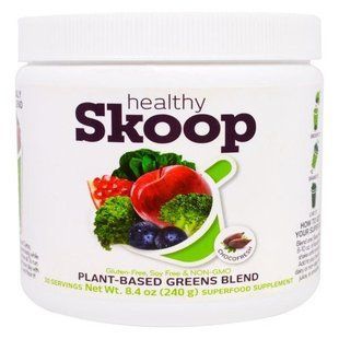 Healthy Skoop, Зеленая Смесь на Растительной Основе, Choco Fresh, 8,4 унции (240 г) HSK-00413 фото