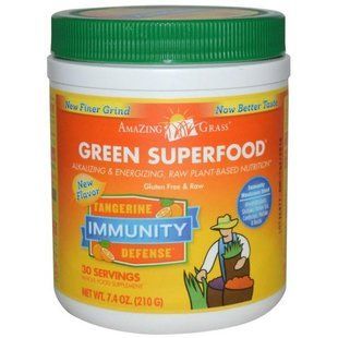 Amazing Grass, Green Superfood, Иммунитет, мандарин, 7,4 унции (210 г) AMG-00169 фото