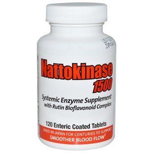 Naturally Vitamins, Наттокиназа 1500, 120 таблеток з покриттям энтеросолюбильным NTV-10049 фото
