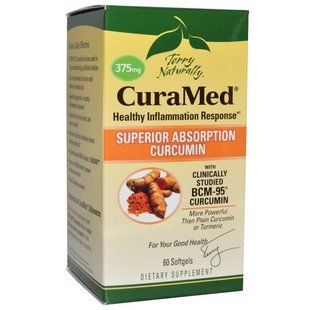 EuroPharma, Terry Naturally, Terry Naturally, CuraMed, 375 мг, 60 желатиновых капсулы EUR-40206 фото