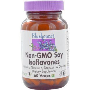 Bluebonnet Nutrition, Изофлавоны сои без ГМО, 60 капсул на растительной основе BLB-00964 фото