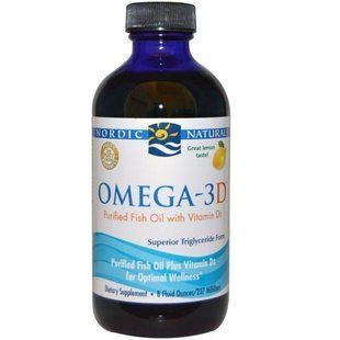 Nordic Naturals, Омега-3D, очищенный рыбий жир с витамином D3, лимонный, 8 жидких унций (237 мл) NOR-02765 фото