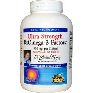 Natural Factors, Ultra Strength, ферменты Р икс Омега-3, с 1000 МЕ витамина D3, 150 мягких желатиновых капсул NFS-35492 фото