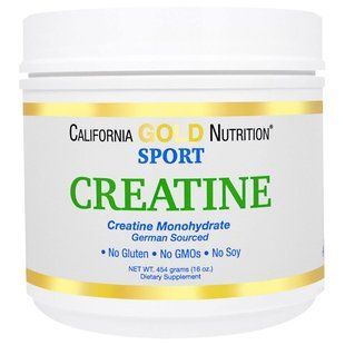 California Gold Nutrition, SPORT, German, Pure Creatine Monohydrate, Gluten-Free, 16 унций (454 г) CGN-01059 фото