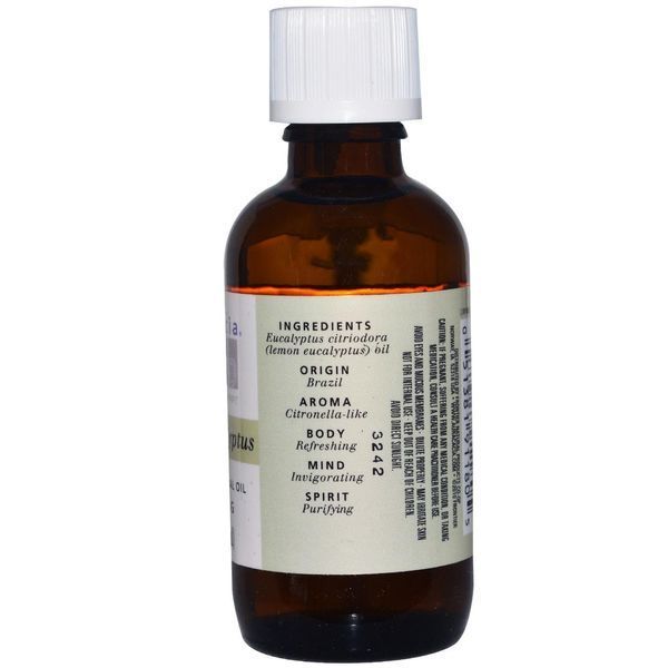 Aura Cacia, 100% чисте ефірне масло, лимонний евкаліпт, 2 рідких унції (59 мл) AUR-91180 фото
