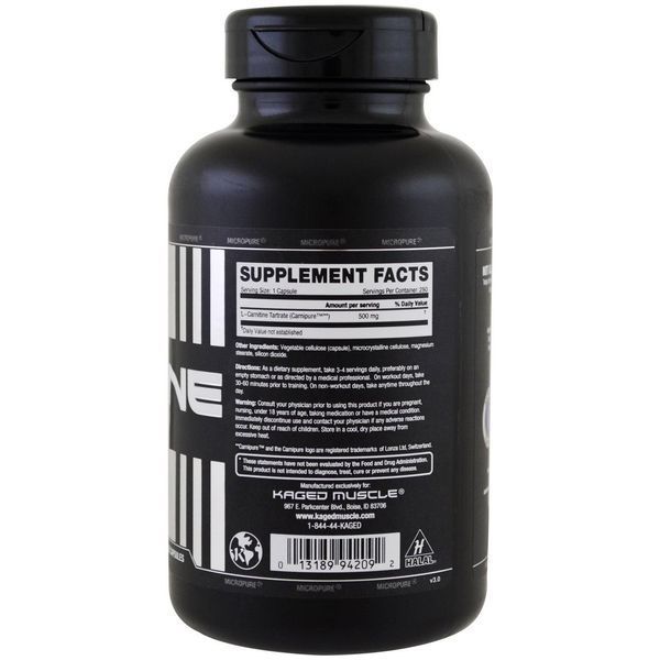 KagedMuscle, L-карнитин, 250 капсул в растительной оболочке KGD-94209 фото