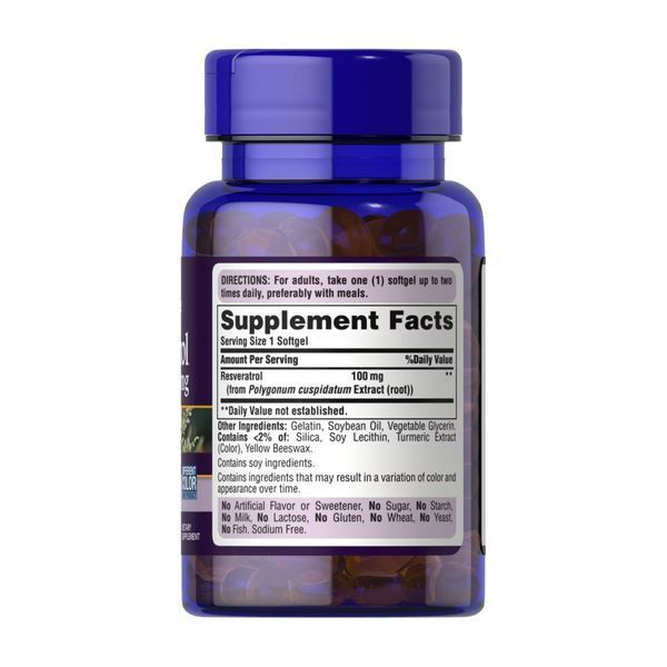Resveratrol 100 mg - 60 softgels 2023-10-2481 фото