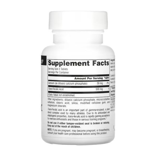 Trans-Ferulic Acid 250mg - 30 tabs (Пошкоджена банка) 2024-11-0187 фото