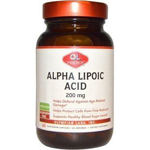 Olympian Labs Inc., Альфа-липоевая кислота, 200 мг, 60 вегетарианских капсул OLY-00094 фото