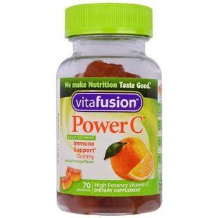 VitaFusion, Power C, высокоэффективный витамин C, натуральный вкус апельсина, 70 жевательных таблеток VFU-01468 фото