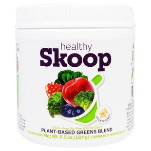 Healthy Skoop, Зеленая Смесь на Растительной Основе, Неподслащённая, 6,5 унции (184 г) HSK-00480 фото